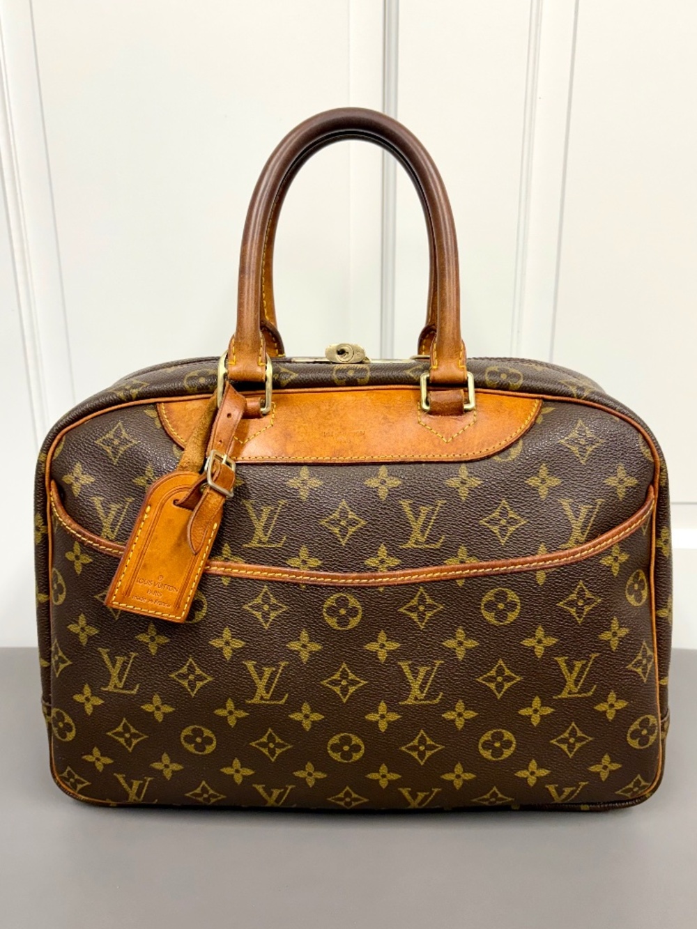 Louis Vuitton Vintage Deauville Bag Monogram Canvas & Vachetta Leather